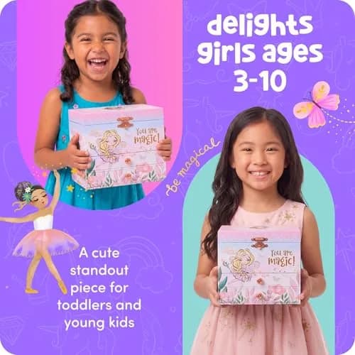 Giggle & Honey Musical Fairy Jewelry Box for Girls 17cm (6.75 in) | Plays 'Dance of the Sugar Plum Fairy' thumbnail 6