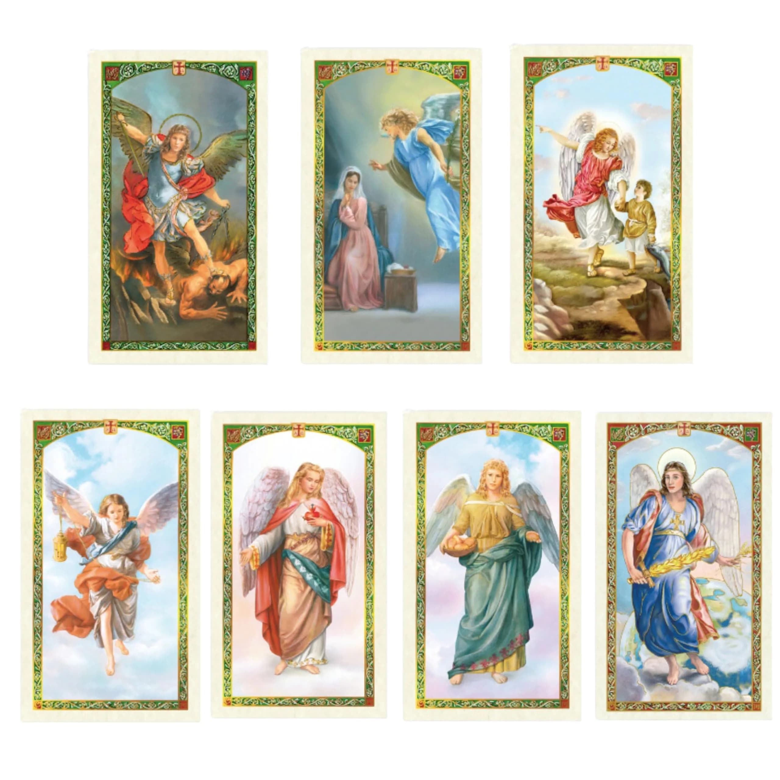 Holy Lines Seven Archangels Laminated Catholic Prayer Cards | Catholic Holy Cards for Guidance & Protection - main product image