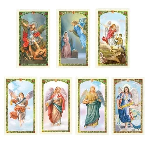 Holy Lines Seven Archangels Laminated Catholic Prayer Cards | Catholic Holy Cards for Guidance & Protection thumbnail 1