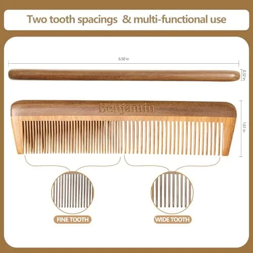 Onedor Wooden Comb Personalized Sandalwood Comb for Men | Anti-Static, Handcrafted, Compact with Leather Case thumbnail 5