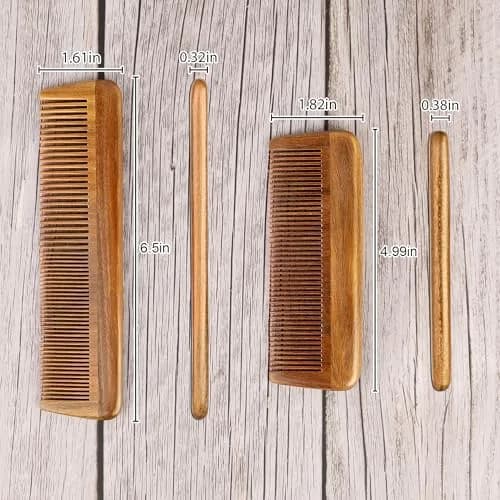 Onedor Wooden Comb Personalized Sandalwood Comb for Men | Anti-Static, Handcrafted, Compact with Leather Case thumbnail 2