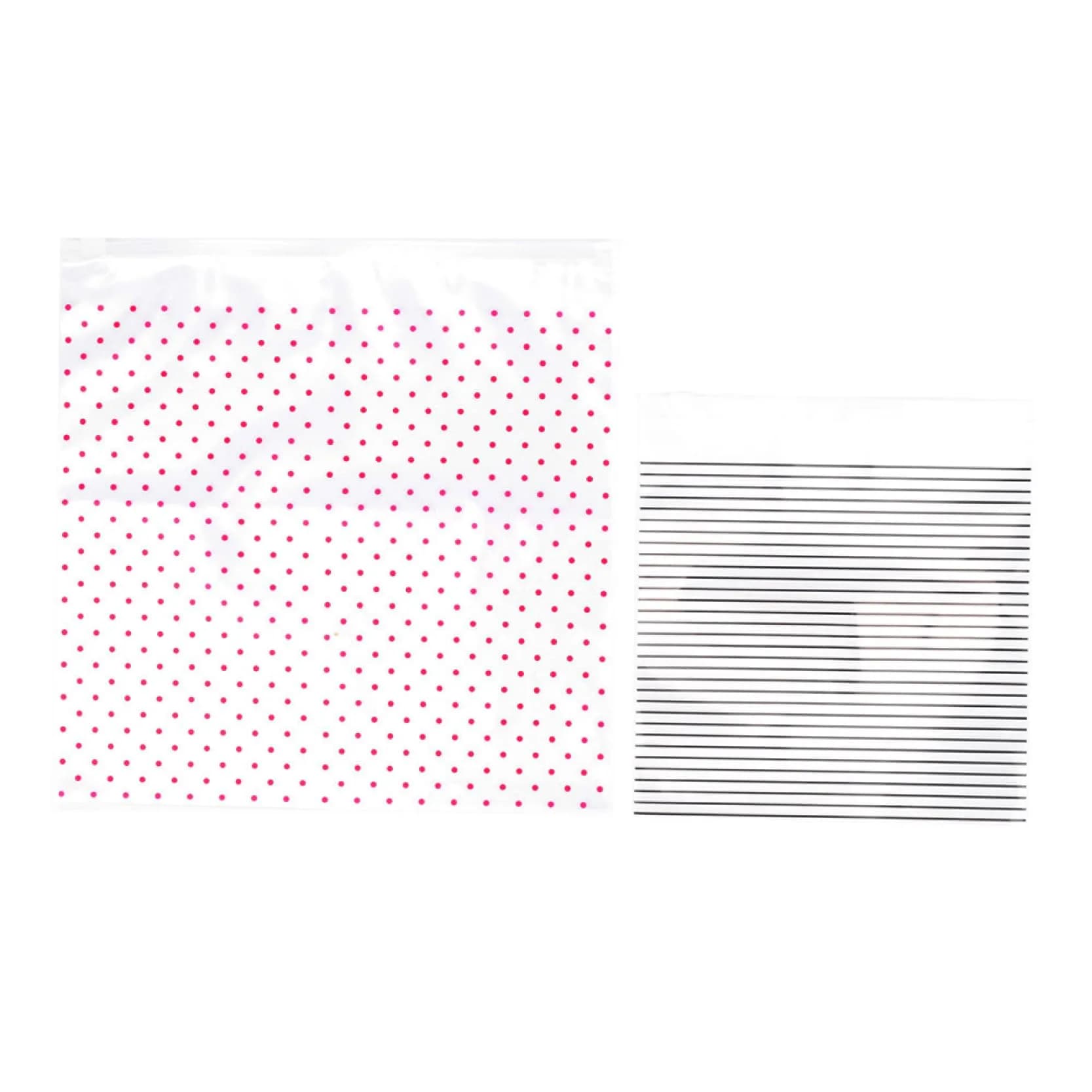 MIAMICA Dots & Stripes Cosmetic Case 12 Pack | Stylish Travel Organizer with Zipper Closure