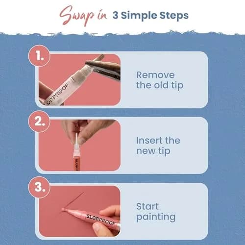 Slobproof Replacement Brush Tips for Refillable Touch-Up Paint Pens | Precision, Durable & Reusable (70-120 chars) thumbnail 5