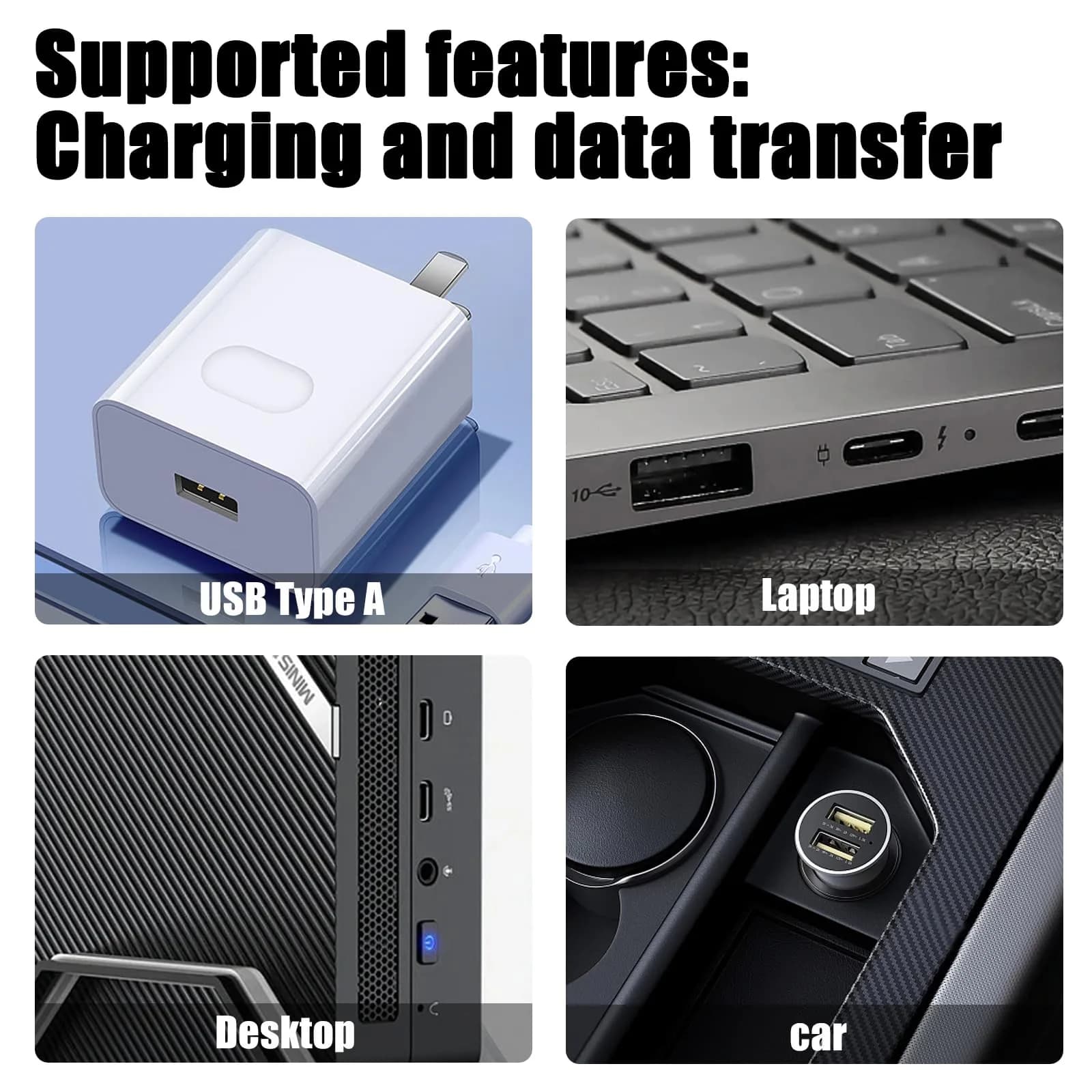 Sicimly USB Charging Cable for Zebra TC77 TC70 Scanner | 1.96m (77.2 inches) Data Transfer - view 5