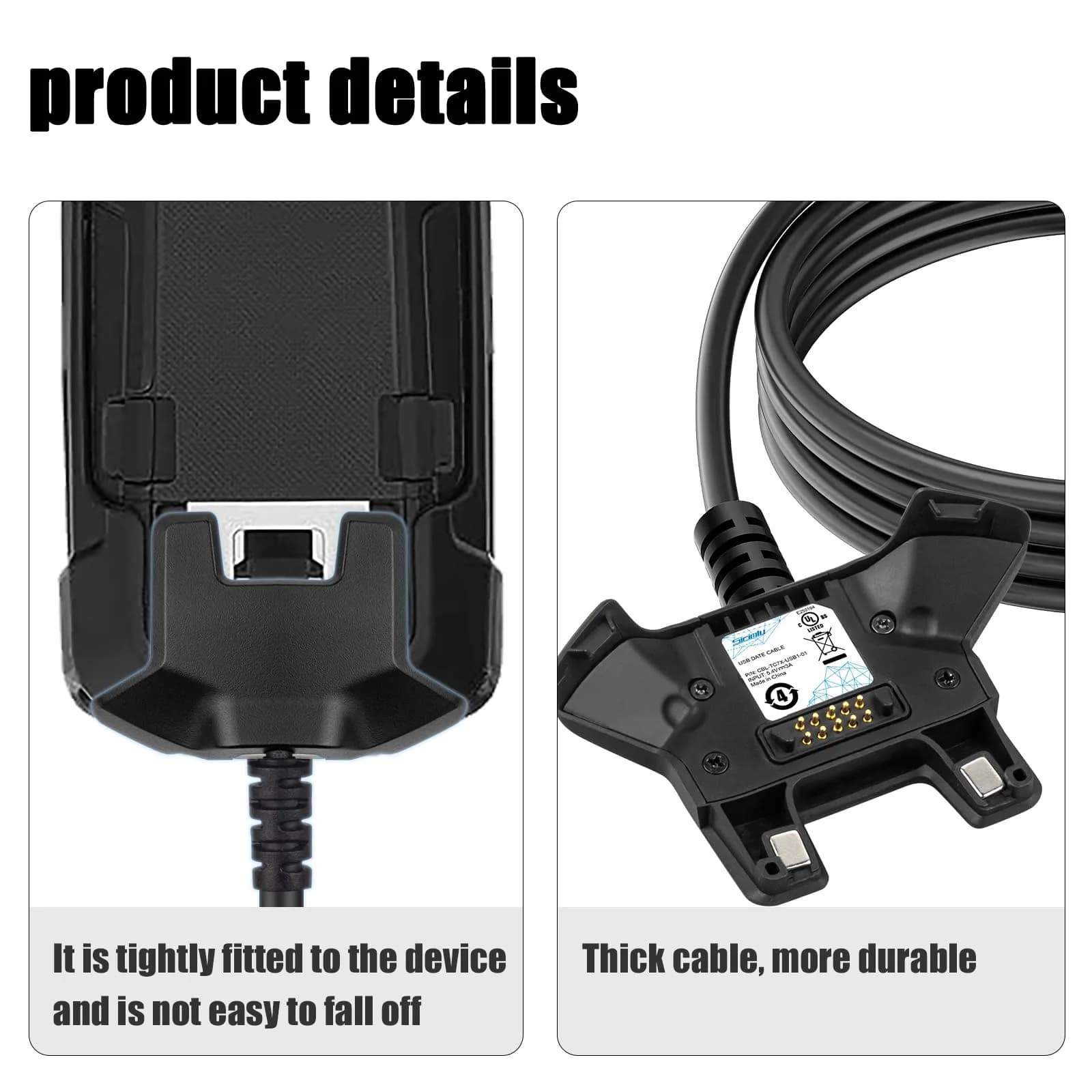 Sicimly USB Charging Cable for Zebra TC77 TC70 Scanner | 1.96m (77.2 inches) Data Transfer - view 4