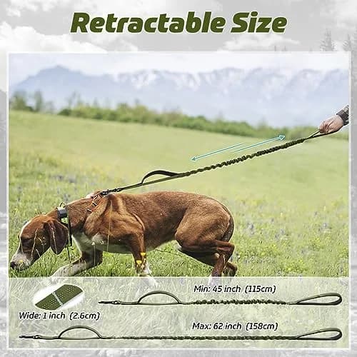 rabbitgoo Tactical Dog Leash, Heavy Duty Training Bungee Lead | 5.2ft, Reflective, Shock-Absorbing thumbnail 6