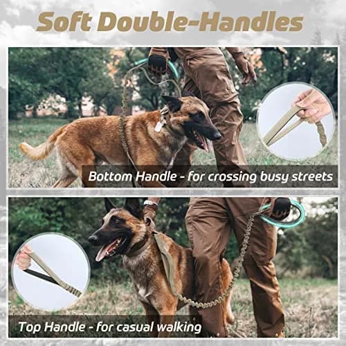 rabbitgoo Tactical Dog Leash, Heavy Duty Training Bungee Lead | Shock Absorbing, Reflective, 6ft thumbnail 2