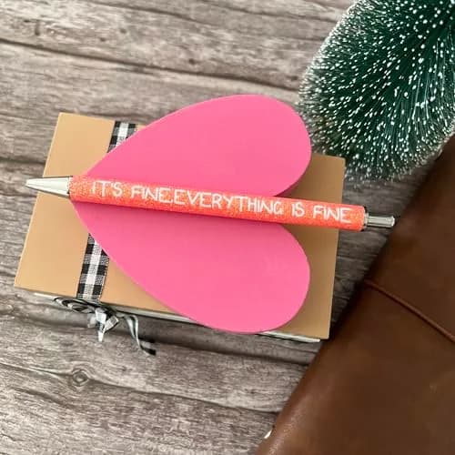 Jxueych 4Pcs Glitter Ballpoint Pens with Funny Sayings | Vibrant Office Supplies for Colleagues (14 CM/5.5 inches) thumbnail 6