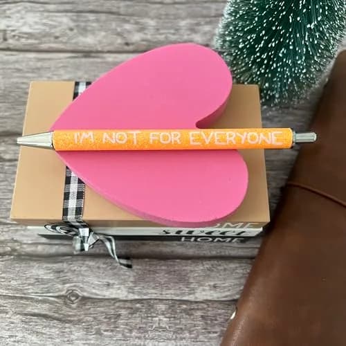 Jxueych 4Pcs Glitter Ballpoint Pens with Funny Sayings | Vibrant Office Supplies for Colleagues (14 CM/5.5 inches) thumbnail 3