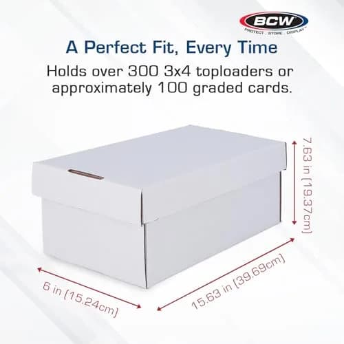 BCW 5ct Graded Shoe Box | Card Storage Holds 300 Toploaders & 100 Graded Cards thumbnail 3