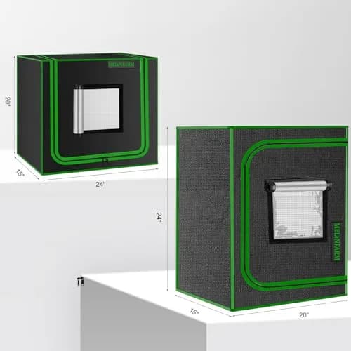 MELONFARM Hydroponic Grow Tent 24"x16"x24" | Reflective 600D Diamond Mylar Indoor Garden thumbnail 5