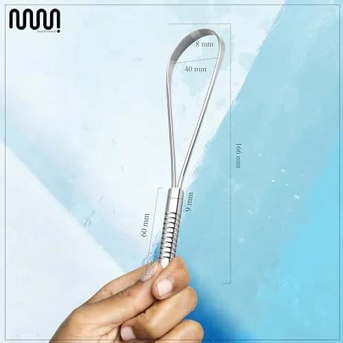 MasterMedi Stainless Steel Tongue Scraper Pack of 2 | Removes Bad Breath & Coating thumbnail 2