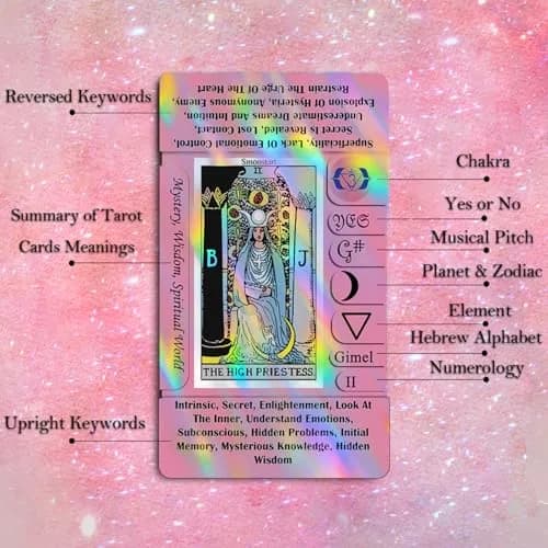 Smoostart Holographic Pink Tarot Cards for Beginners with Meanings on Them | Detailed Guide & Elegant Design thumbnail 5