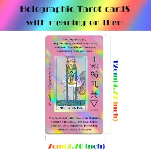 Smoostart Holographic Pink Tarot Cards for Beginners with Meanings on Them | Detailed Guide & Elegant Design thumbnail 6