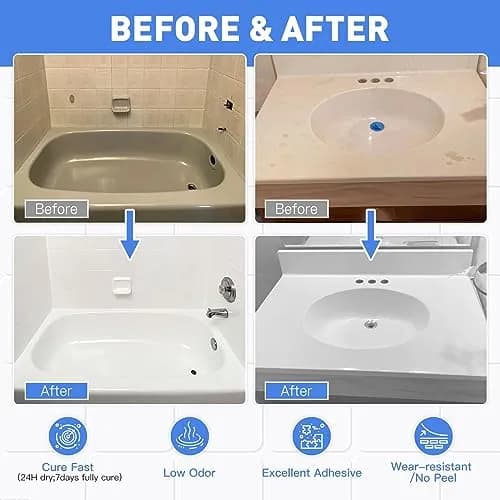 DWIL Tub and Tile Paint 16.5 oz (490 ml) Semi-Gloss White | Refinish Bathtubs, Sinks, Countertops & Tiles thumbnail 8