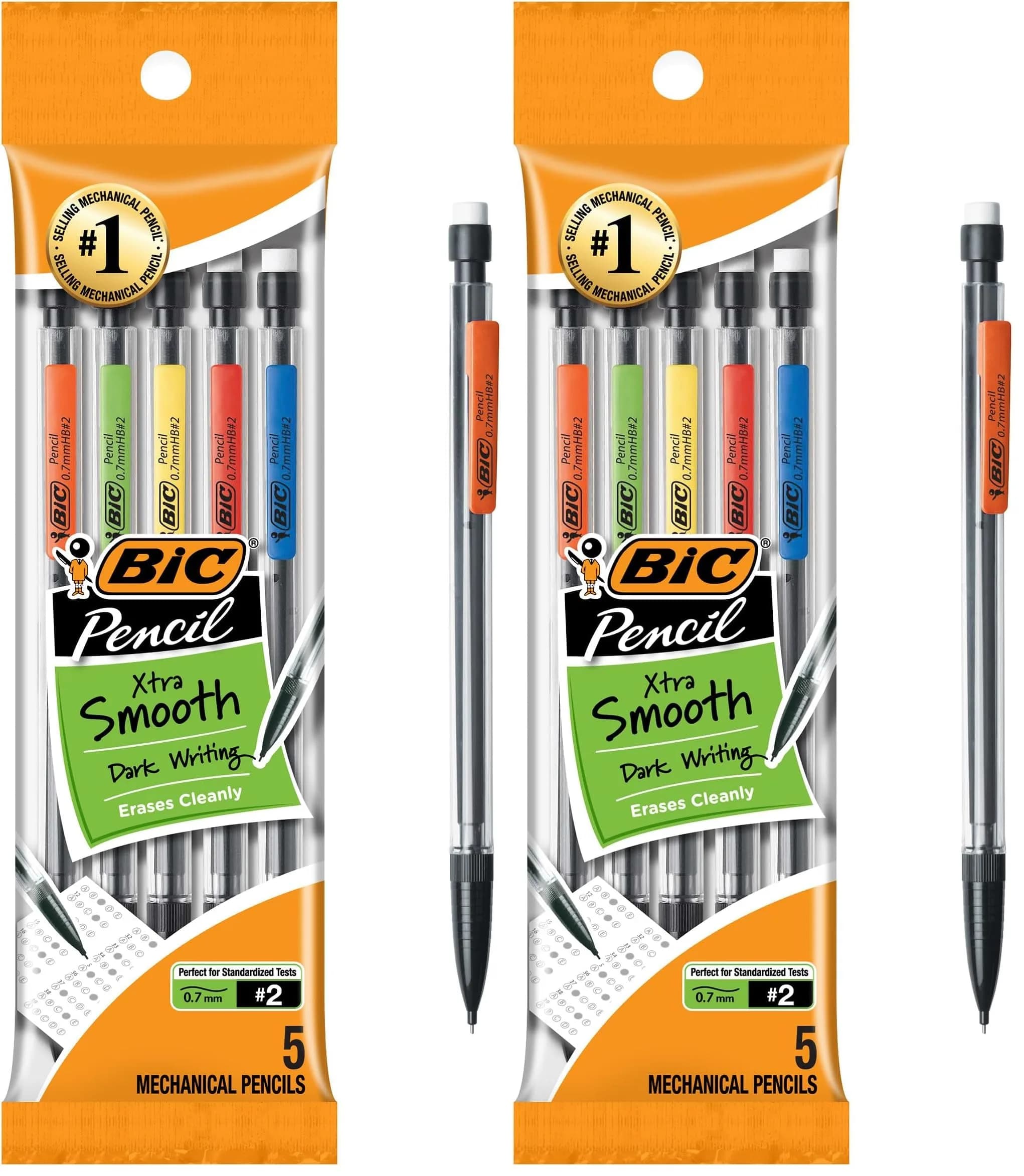 BIC Xtra-Life Mechanical Pencil 0.7mm | Smudge-Free, Refillable, Pack of 2
