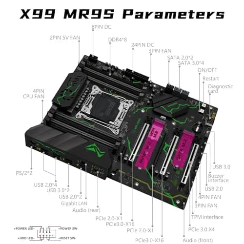 MACHINIST X99 MR9S ATX Motherboard LGA 2011-3 DDR4 ECC 256GB RAM | Supports Intel Xeon E5 V3/V4 & Core i7 5th/6th Gen thumbnail 6