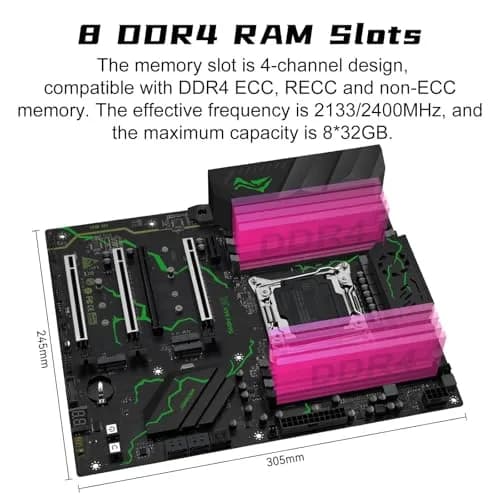 MACHINIST X99 MR9S ATX Motherboard LGA 2011-3 DDR4 ECC 256GB RAM | Supports Intel Xeon E5 V3/V4 & Core i7 5th/6th Gen thumbnail 3