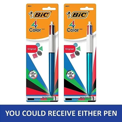 BIC 4-Color Original Retractable Ball Pens, Medium Point (1.0mm), 2-Pack | Smooth Ink Flow thumbnail 3