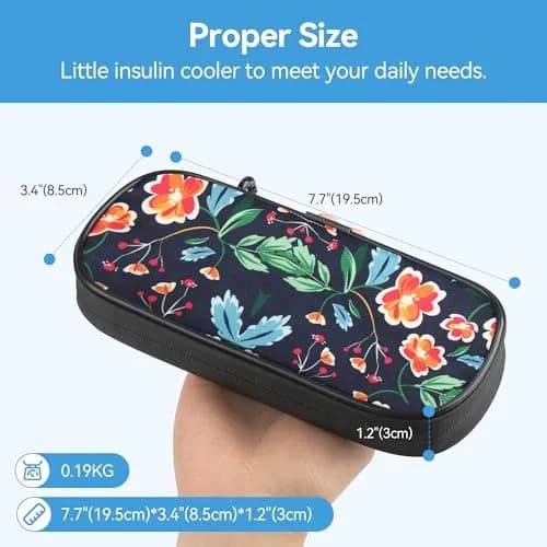 Gelozid Insulin Cooler Travel Case Red Flower | Compact, Insulated Diabetic Organizer (70-120c) thumbnail 5