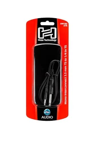 Hosa CMP-303 3.5 mm TS to 1/4" TS Mono Interconnect Cable 3 feet | Durable, Low-Loss Audio Connection thumbnail 4