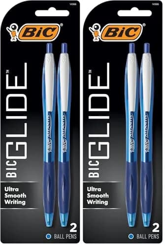 BIC Atlantis Original Retractable Ballpoint Pens, Medium Point 1.0mm Blue, 2-Count | Smooth Writing for Students & Office thumbnail 1
