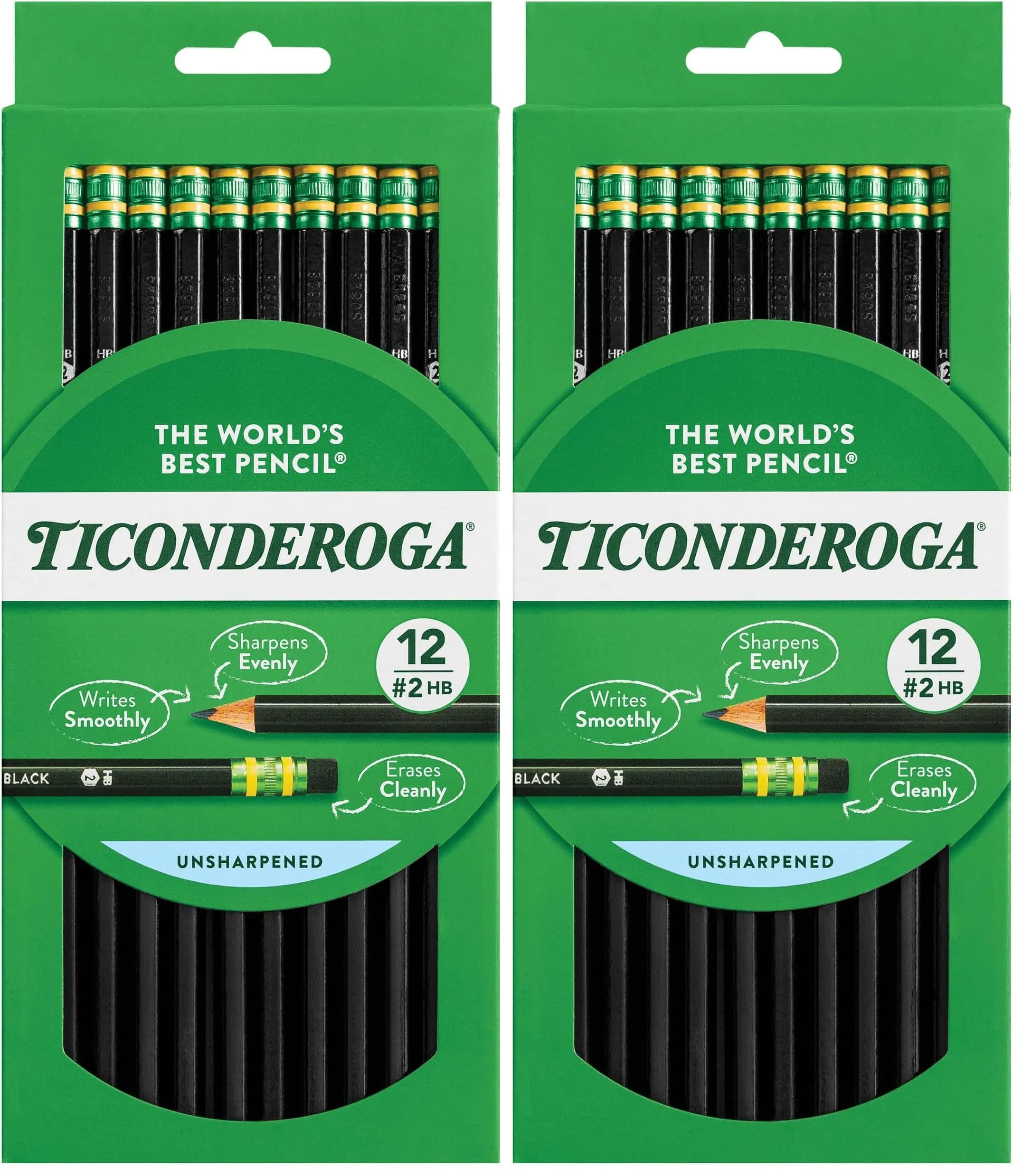 Ticonderoga Pencils, 2 HB Soft, Black, 24 Count | Smooth Graphite for Students & Office - main product image