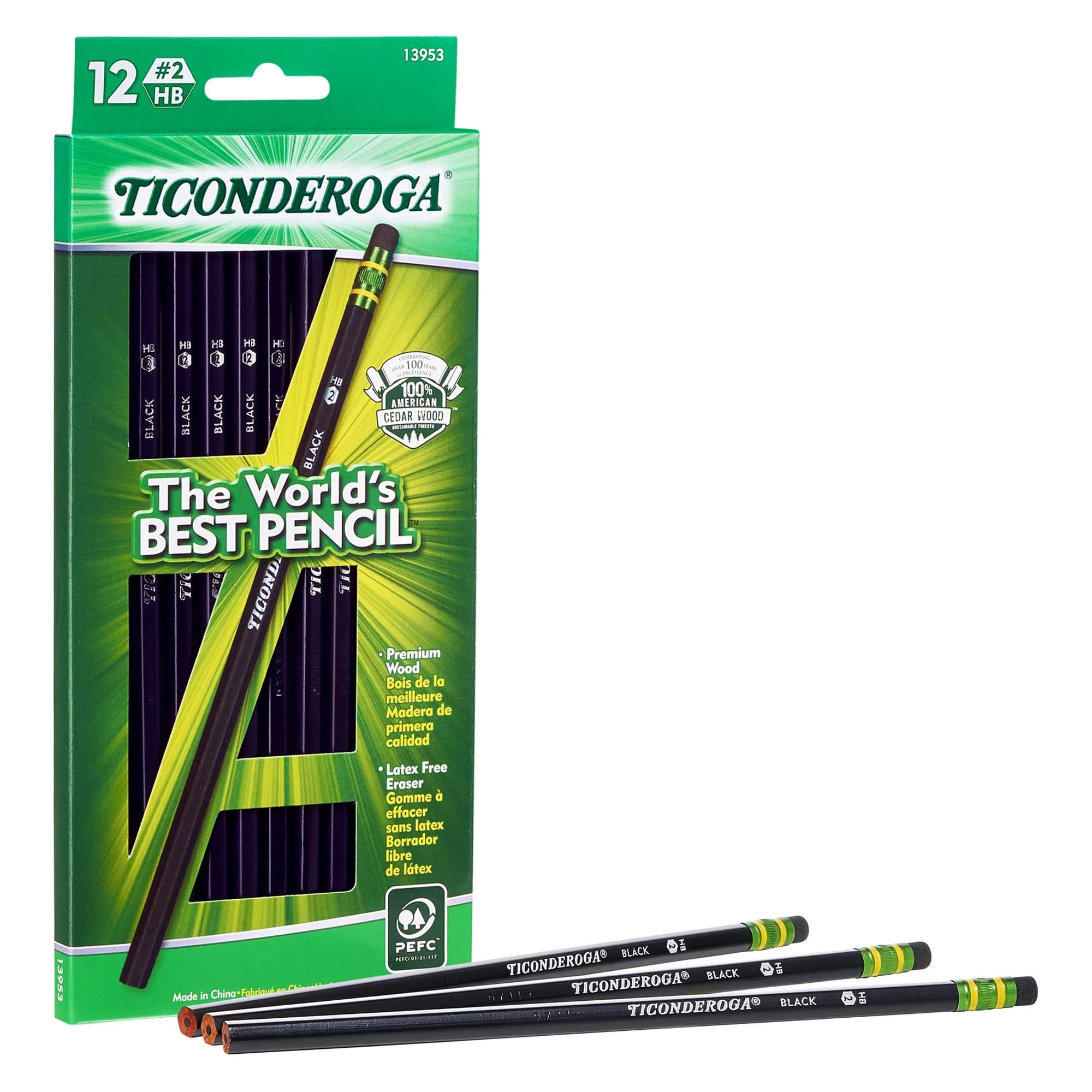 Ticonderoga Pencils, 2 HB Soft, Black, 24 Count | Smooth Graphite for Students & Office - view 7