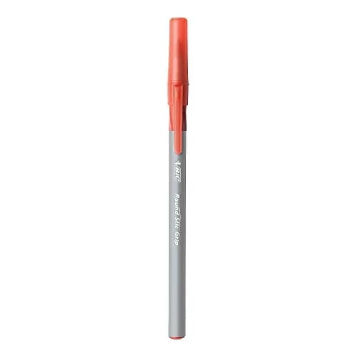 BIC Round Stic Grip Xtra Comfort Red Ballpoint Pens, 1.2mm Medium Point, 24 Pens Total (2 x 12-Count Packs) - view 2