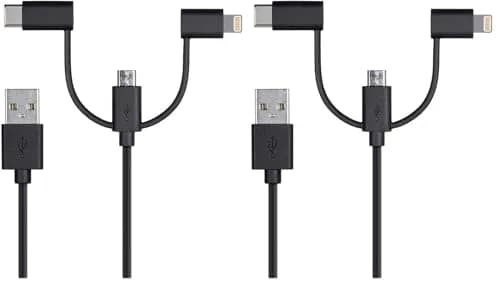 Monoprice 118789 Apple MFi Certified USB to Micro USB + USB Type-C + Lightning Cable 3ft Black | 3-in-1 Charge & Sync thumbnail 1