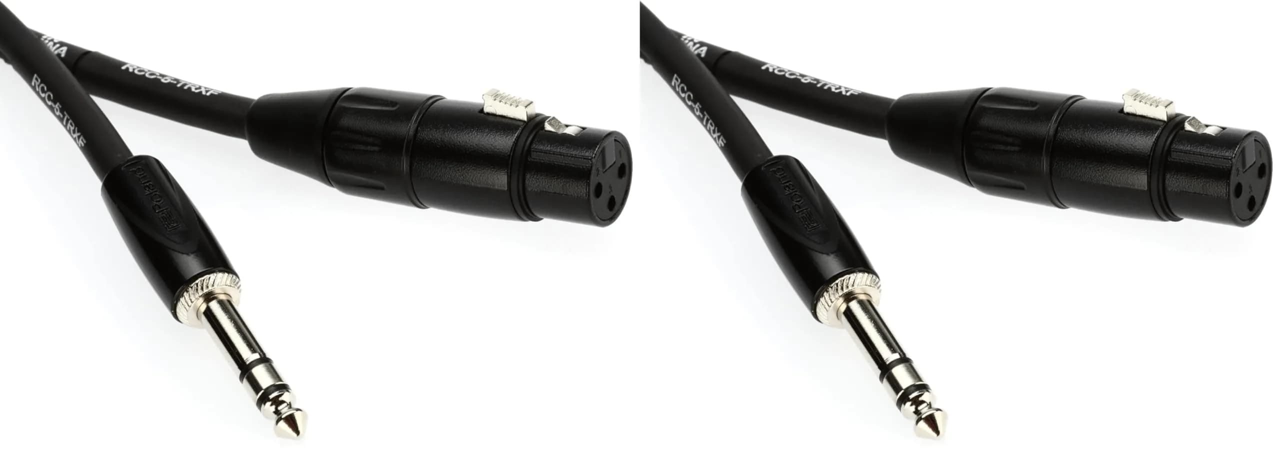 Roland Black Series Interconnect Cable 1/4" TRS to XLR Female 5ft | Professional Audio Signal Transfer — Negro