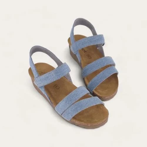 Naot Kayla Women's Sandals – 3-Strap Support with Backstrap, Cork-Latex Footbed, Arch Support – Comfortable for All-Day Walking Medium Denim thumbnail 7