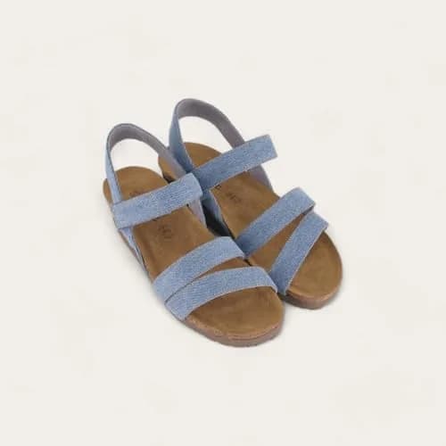 Naot Kayla Women's Sandals – 3-Strap Support with Backstrap, Cork-Latex Footbed, Arch Support – Comfortable for All-Day Walking Medium Denim thumbnail 8