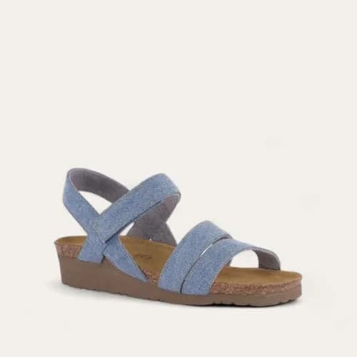 Naot Kayla Women's Sandals – 3-Strap Support with Backstrap, Cork-Latex Footbed, Arch Support – Comfortable for All-Day Walking Medium Denim thumbnail 2
