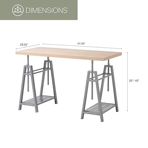 American Furniture Classics Kyndall Laine Select Model KYLN22 Variable Height Desk with Metal Base | Modern Adjustable Office Desk thumbnail 4
