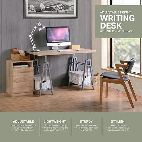 American Furniture Classics Kyndall Laine Select Model KYLN22 Variable Height Desk with Metal Base | Modern Adjustable Office Desk thumbnail 3