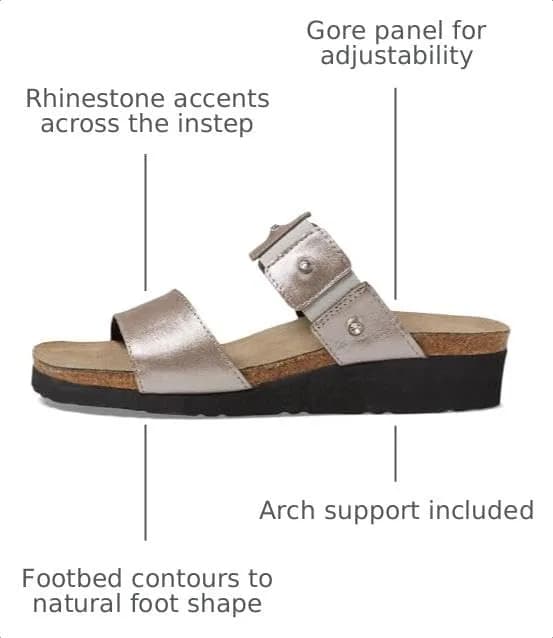 NAOT Ashley Sandal Leather - 8-8.5 M US | Silver Threads Comfort thumbnail 3