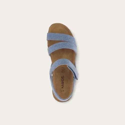 Naot Kayla Women's Wedge Sandals – 3-Strap Support with Backstrap, Cork-Latex Footbed, Arch Support, Denim, 6-6.5 N-M US thumbnail 5