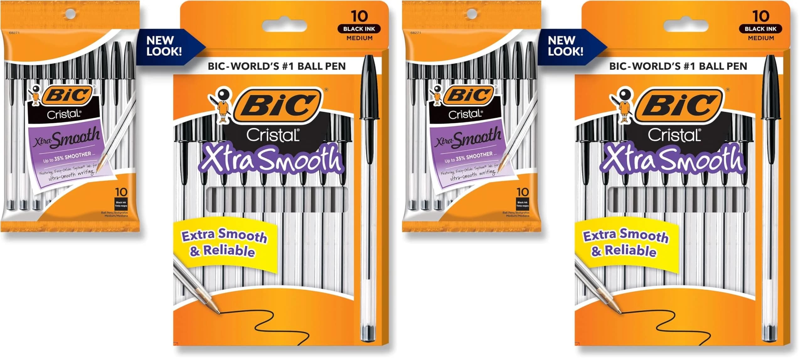 BIC Cristal Xtra Smooth Ballpoint Pen, Medium Point (1.0mm), Black, 20-Count (Pack of 2) | Smooth Ink Flow for Everyday Writing - main product image