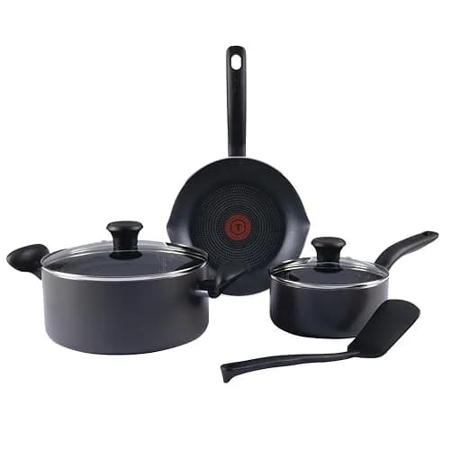 T-Fal Initiatives Nonstick Cookware Set 6 Piece | Oven Safe up to 350°F, Dishwasher Safe, Gray thumbnail 1