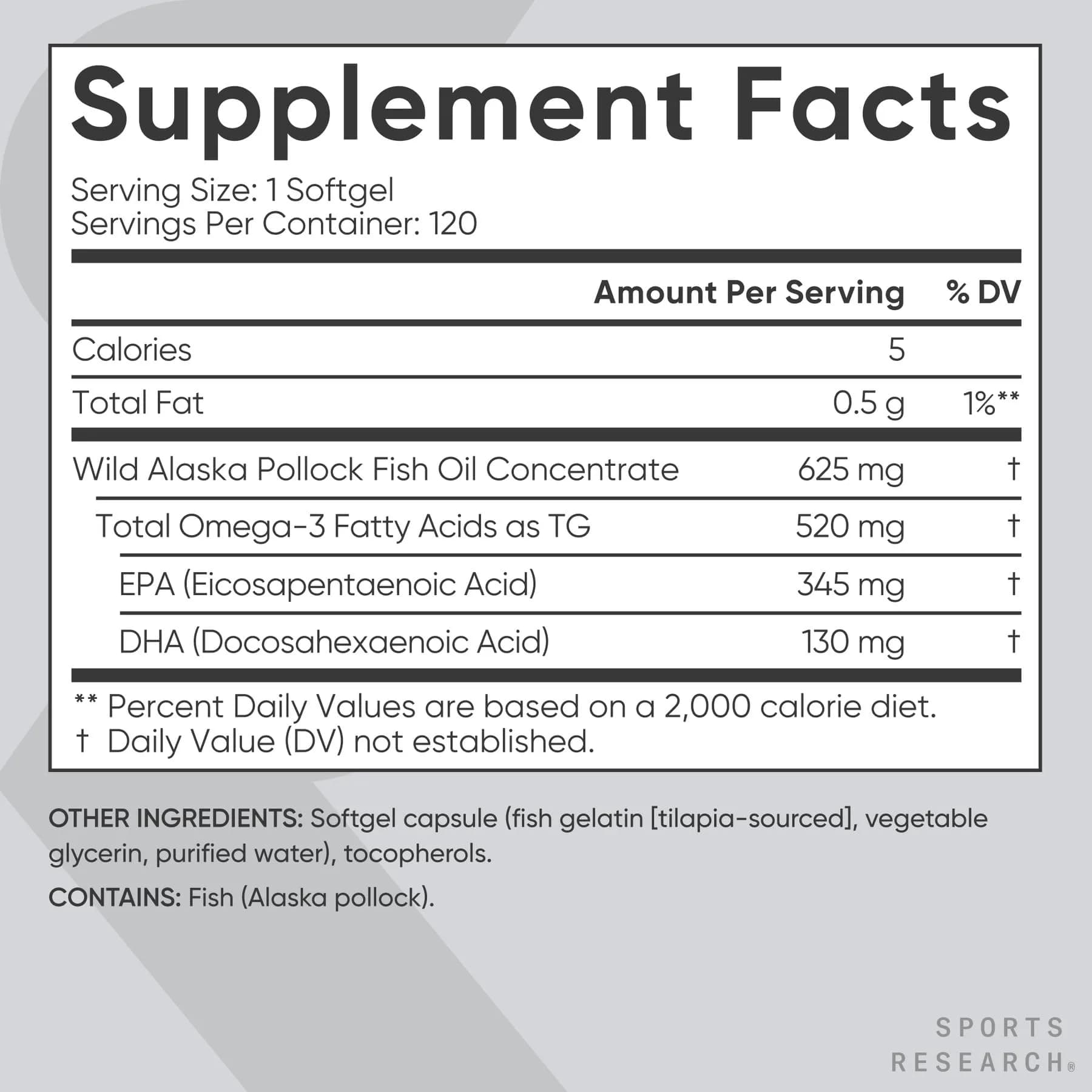 Sports Research Omega-3 Fish Oil Minis 1250mg Softgels | Wild Alaskan Pollock, IFOS 5-Star Certified - view 5