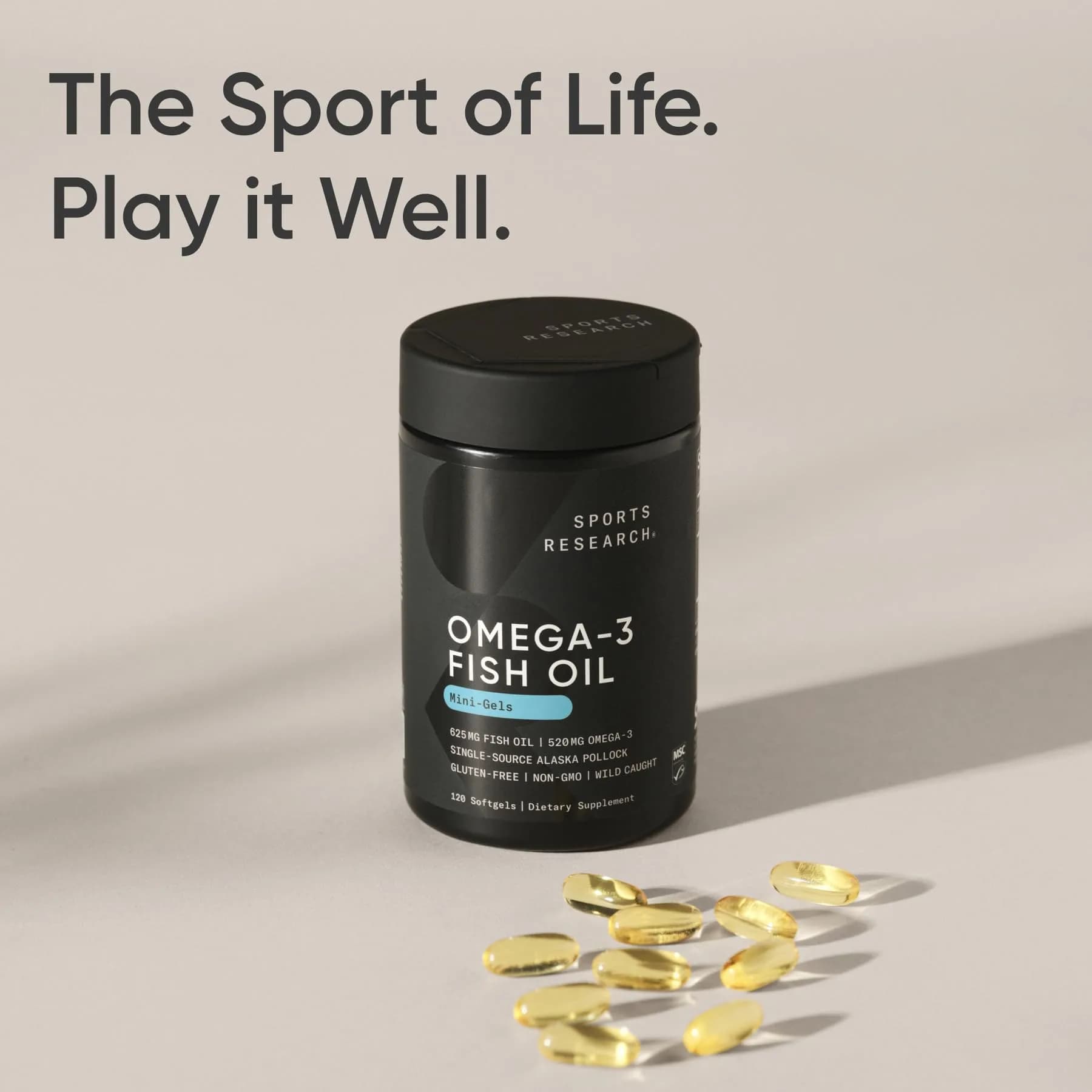 Sports Research Omega-3 Fish Oil Minis 1250mg Softgels | Wild Alaskan Pollock, IFOS 5-Star Certified - view 8