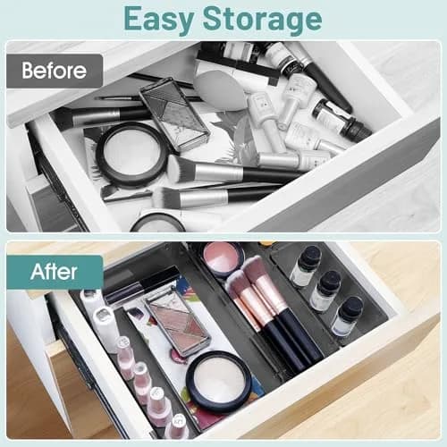 WOWBOX 25 PCS Plastic Drawer Organizer Set, Black | 4 Sizes for Makeup, Office Supplies, Crafts thumbnail 4