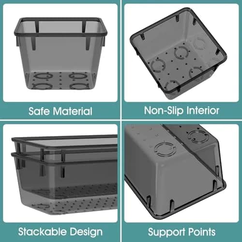 WOWBOX 25 PCS Plastic Drawer Organizer Set, Black | 4 Sizes for Makeup, Office Supplies, Crafts thumbnail 3