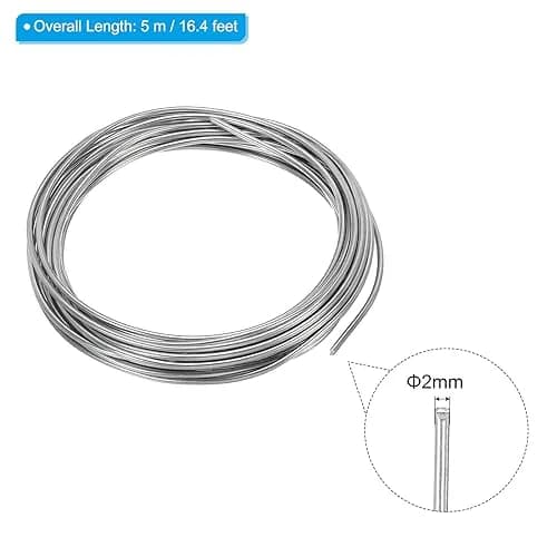 PATIKIL 99.99% High Purity Zinc Wire 2mm (16.4ft/5m) | Soft, Bendable Craft Wire for Shaping & DIY thumbnail 2