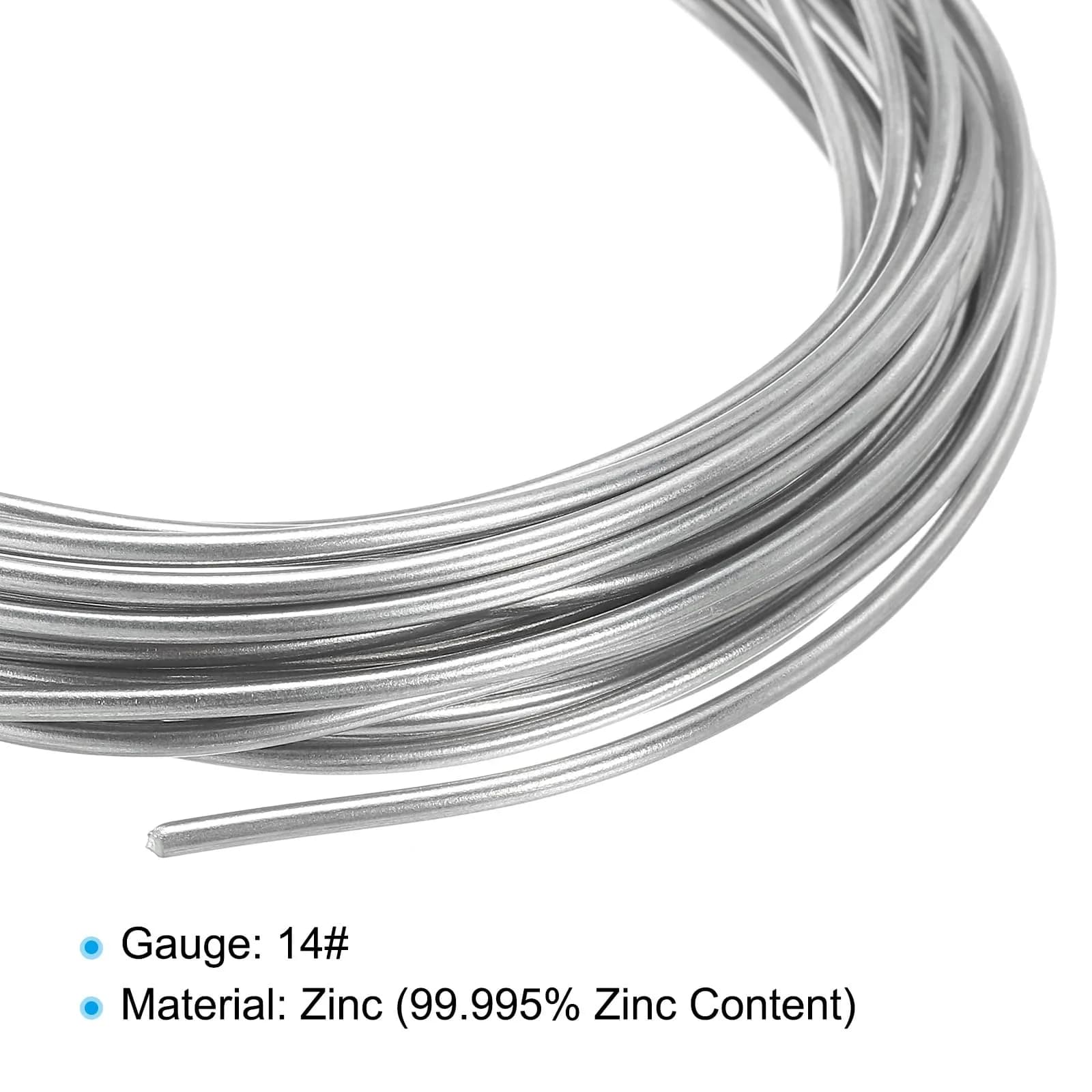 PATIKIL 99.99% High Purity Zinc Wire 2mm (16.4ft/5m) | Soft, Bendable Craft Wire for Shaping & DIY - view 4