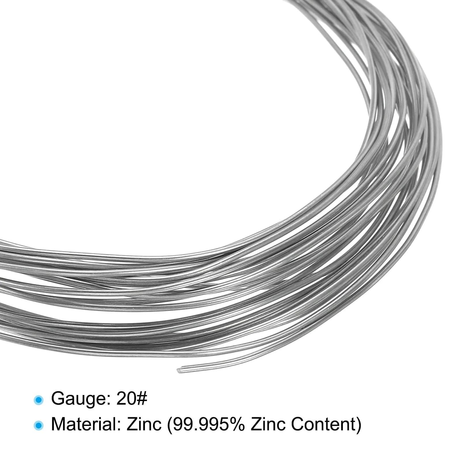 PATIKIL 99.995% Pure Zinc Wire 20 Gauge 1mm Diameter, 10m (32.8ft) Total Length | Corrosion-Resistant Craft Wire for Shaping & Embellishment - view 4