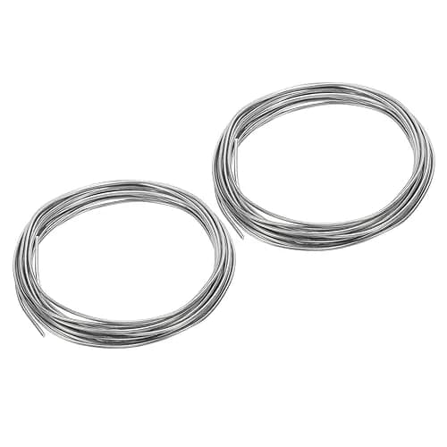 PATIKIL 99.99% High Purity Zinc Wire - 2 Rolls, 17 Gauge, 1.5mm Silver Tone | Flexible & Corrosion-Resistant Craft Wire thumbnail 1