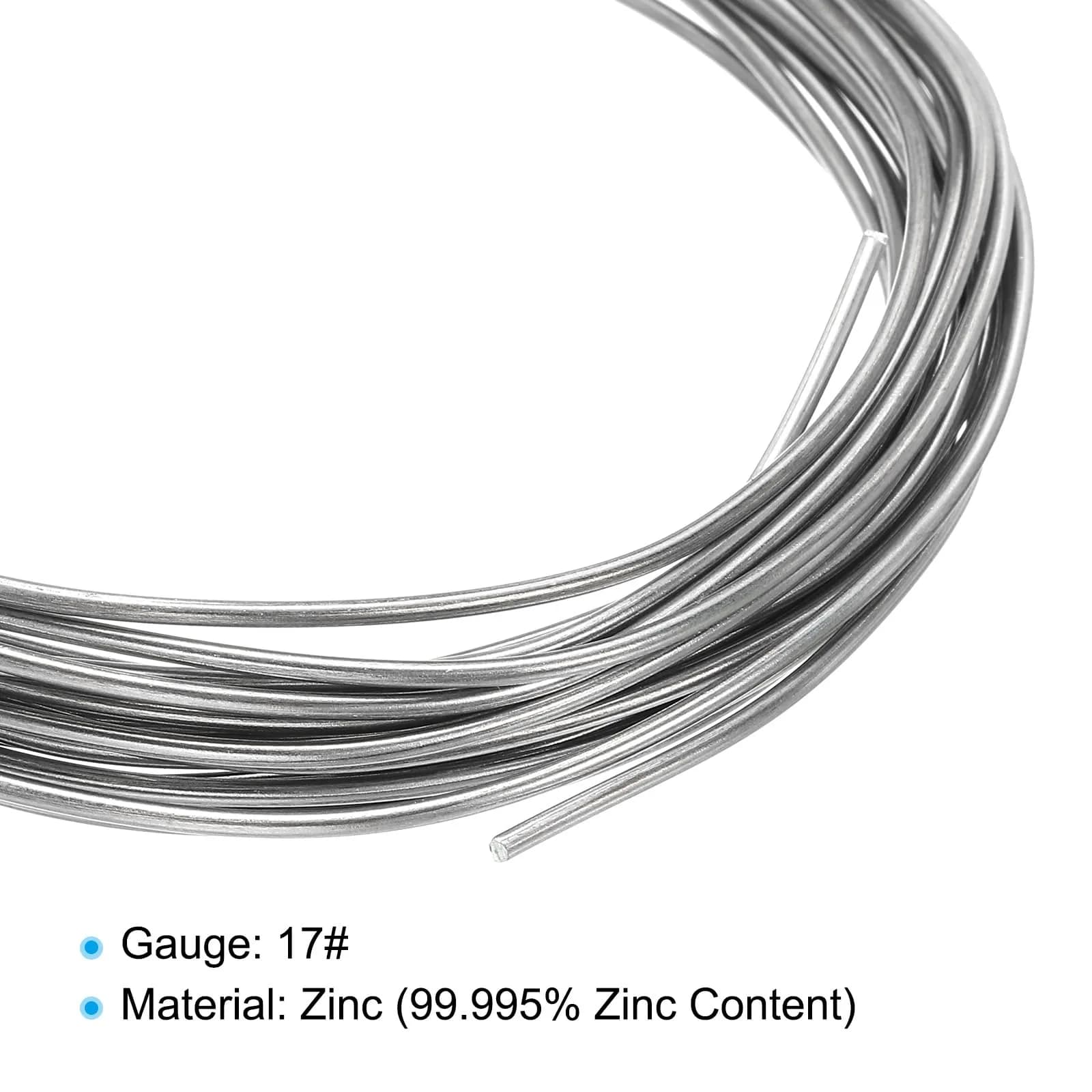 PATIKIL 99.99% High Purity Zinc Wire - 2 Rolls, 17 Gauge, 1.5mm Silver Tone | Flexible & Corrosion-Resistant Craft Wire - view 4