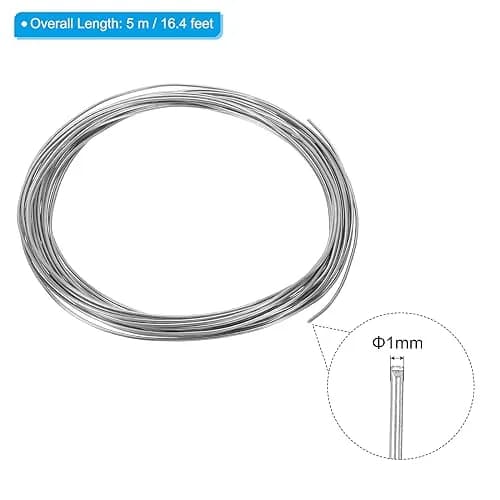 PATIKIL 99.99% High Purity Zinc Wire 1mm (0.039 inch) 5m (16.4ft) Roll | Soft Crafting Wire for Bonsai & DIY thumbnail 2